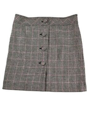 Ann Taylor Loft Wool Houndstooth Side-Zip Skirt, Size 6
